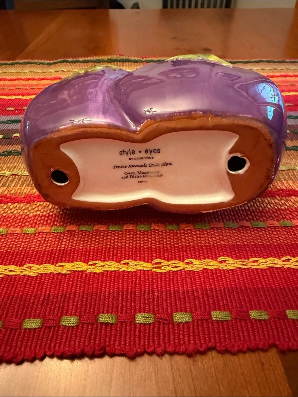 Purple Ceramic Eggplant napkin holder